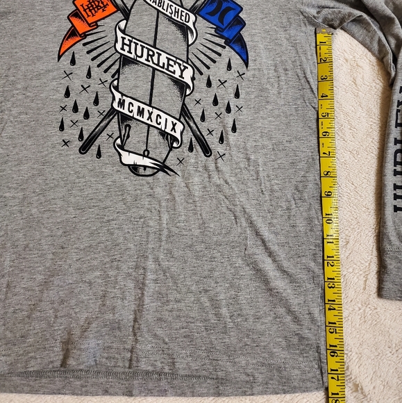 Boys Hurley Long Sleeve Shirt Grey Size XL 13-15 Years - Picture 3 of 6